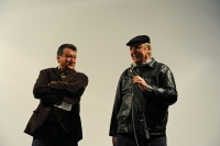 Il cantautore uruguayano Daniel Viglietti con il Direttore del Festival Rodrigo Diaz
